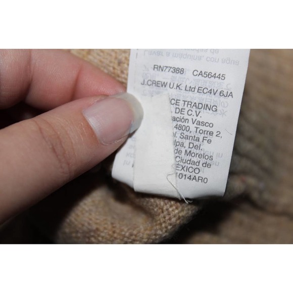 Women's J. Crew Tan Brown Nylon Lambs Wool Crewneck Long Sleeve Sweater Size M - Picture 9 of 9